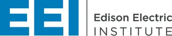 Blue block letters EEI next to the words Edison Electric Institute in black text on a white background.